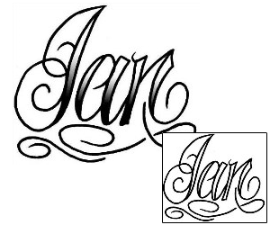 Picture of Ian Script Lettering Tattoo