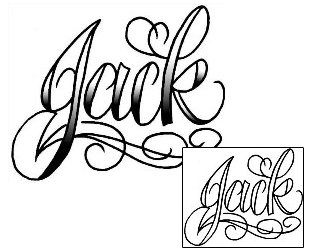 Picture of Jack Script Lettering Tattoo