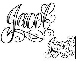 Picture of Jacob Script Lettering Tattoo