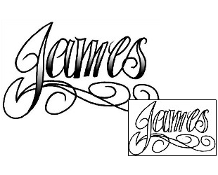 Picture of James Script Lettering Tattoo