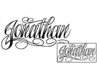 Picture of Jonathan Script Lettering Tattoo