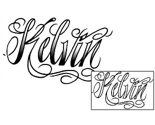 Picture of Kelvin Script Lettering Tattoo