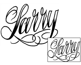 Picture of Larry Script Lettering Tattoo