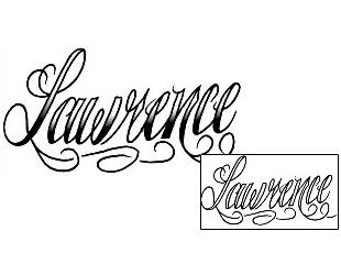 Picture of Lawrence Script Lettering Tattoo