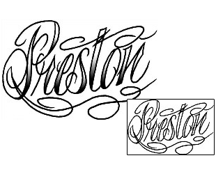 Picture of Preston Script Lettering Tattoo