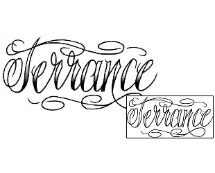Picture of Terrance Script Lettering Tattoo