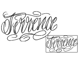 Picture of Terrence Script Lettering Tattoo