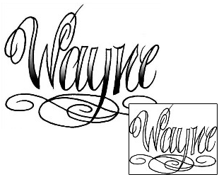 Picture of Wayne Script Lettering Tattoo