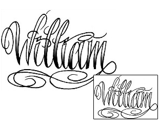 Picture of William Script Lettering Tattoo