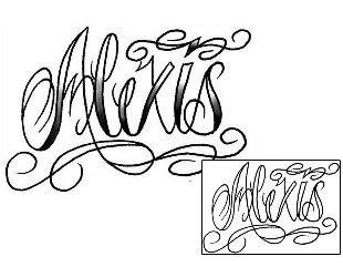 Picture of Alexis Script Lettering Tattoo