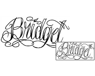 Lettering Tattoo Bridget Script Lettering Tattoo