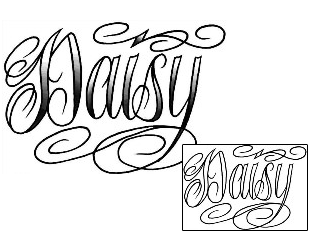Picture of Daisy Script Lettering Tattoo