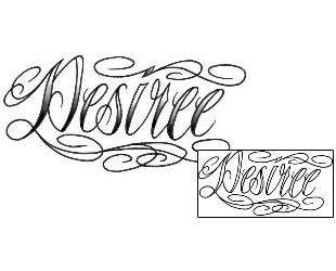 Picture of Desiree Script Lettering Tattoo