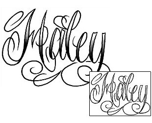 Picture of Haley Script Lettering Tattoo
