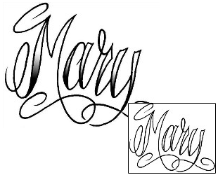 Picture of Mary Script Lettering Tattoo