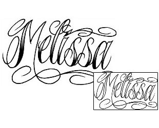 Picture of Melissa Script Lettering Tattoo
