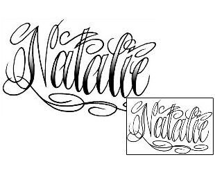 Picture of Natalie Script Lettering Tattoo