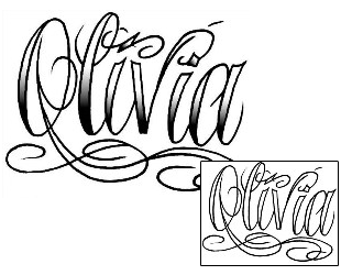 Picture of Olivia Script Lettering Tattoo