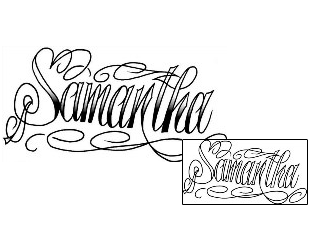 Picture of Samantha Script Lettering Tattoo