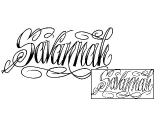 Picture of Savannah Script Lettering Tattoo