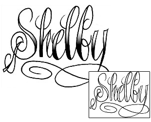 Picture of Shelby Script Lettering Tattoo