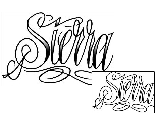 Picture of Sierra Script Lettering Tattoo