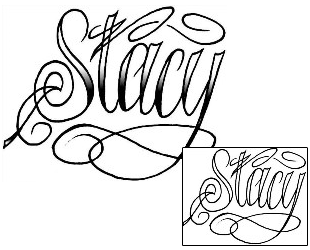 Picture of Stacy Script Lettering Tattoo