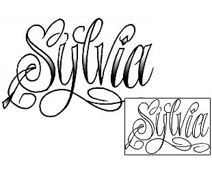 Lettering Tattoo Sylvia Script Lettering Tattoo