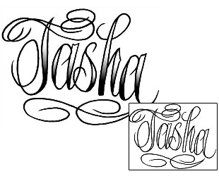 Picture of Tasha Script Lettering Tattoo