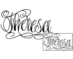 Picture of Theresa Script Lettering Tattoo