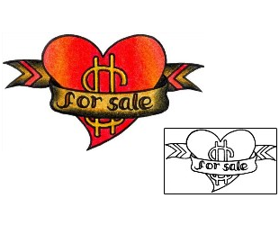 Picture of Heart For Sale Tattoo