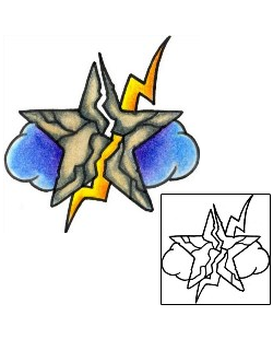 Picture of Star Lightning Strike Tattoo 