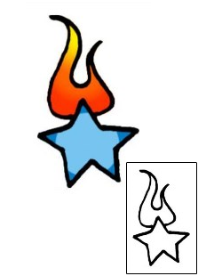 Fire – Flames Tattoo Astronomy tattoo | VVF-01022