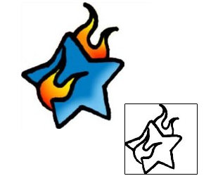 Fire – Flames Tattoo Astronomy tattoo | VVF-01077