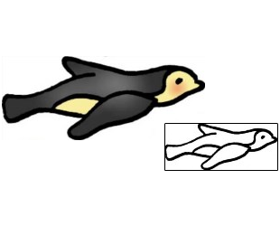 Marine Life Tattoo Penguin Sliding Tattoo