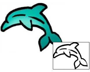 Dolphin Tattoo Marine Life tattoo | VVF-01840
