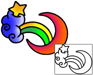 Rainbow Tattoo Astronomy tattoo | VVF-02430