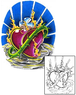 Sacred Heart Tattoo Religious & Spiritual tattoo | WHF-00065