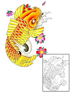 Koi Tattoo Marine Life tattoo | WKF-00012