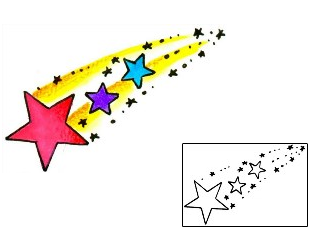 Shooting Star Tattoo Astronomy tattoo | x1F-00098