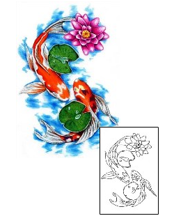 Koi Tattoo Marine Life tattoo | AUF-00069