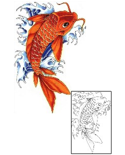 Koi Tattoo Marine Life tattoo | CEF-00099