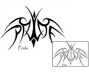 Picture of Tribal Pride Lettering Tattoo