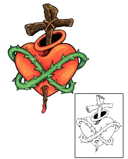 Sacred Heart Tattoo Religious & Spiritual tattoo | KFF-00078