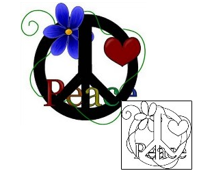 Peace Symbol Tattoo Miscellaneous tattoo | LAF-00021