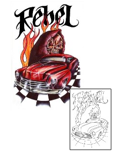 Car Tattoo Horror tattoo | ROF-00126
