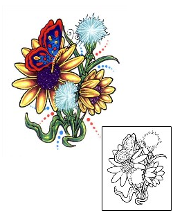 Butterfly Tattoo Plant Life tattoo | SCF-00050