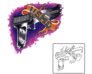 Gun Tattoo Miscellaneous tattoo | TLF-00020