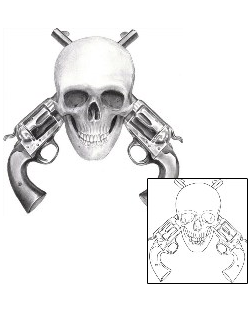Gun Tattoo Horror tattoo | TQF-00030