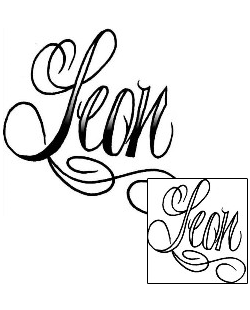 Picture of Leon Script Lettering Tattoo